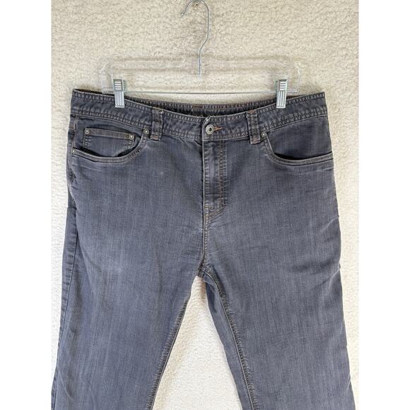 Prana Bridger Jeans Mens 36x34 Gray Slim Fit Stretch Hiking Camping 5 Pocket - Picture 2 of 16